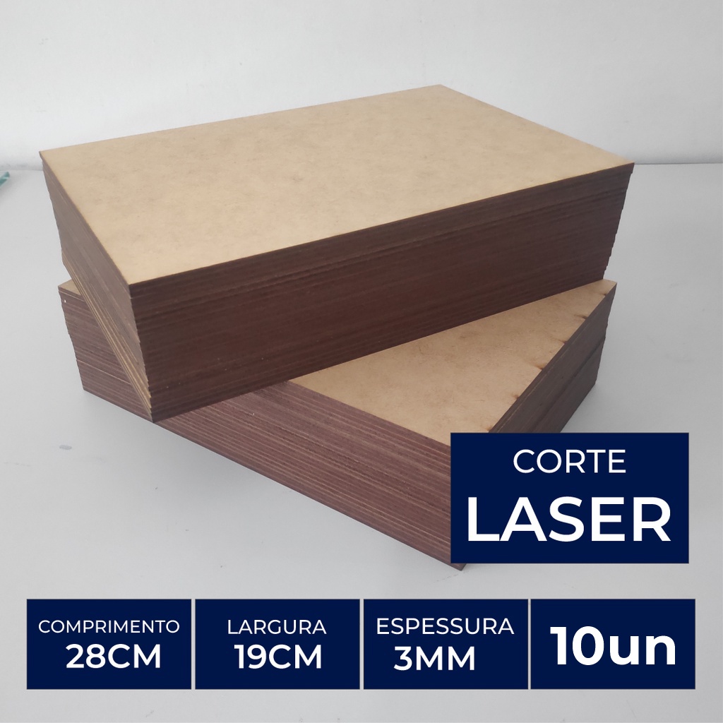 Kit 10 Chapa Placa De Mdf 19x28cm Mdf Cru Laser Com 3mm De Espessura Artesanato Shopee Brasil 7431