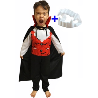 Fantasia de Halloween Infantil Masculino Vampiro Conde Drácula G 7
