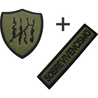 Kit Patch Sobrevivencialismo Bordado 8x8cm C/velcro - Ponto militar