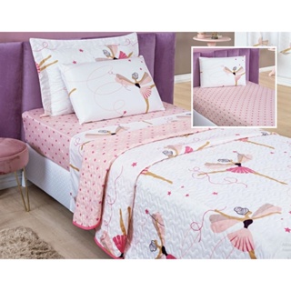 Cobre Leito Infantil C Ursinha Jogo Cama Menina Colcha Linda