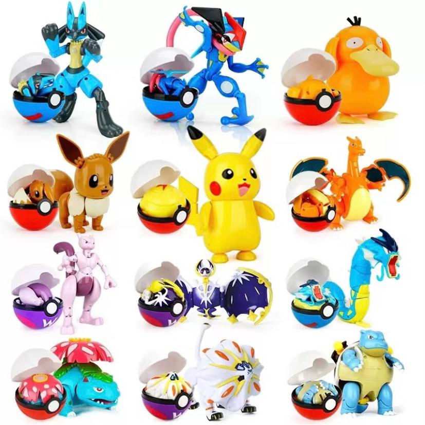 Bonecos Brinquedo Pokemon Kit 20 Capsulas Pokebola Dedoche em