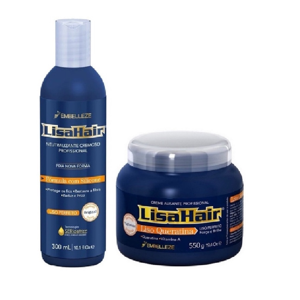 Lisahair Kit Creme Alisante E Neutralizante Profissional | Shopee Brasil