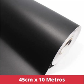 Papel Adesivo Preto Fosco 10 Metros Lavável Papel De Parede Autocolante