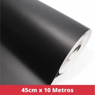 Papel Adesivo Preto Fosco 10 Metros Lavável Papel De Parede Autocolante