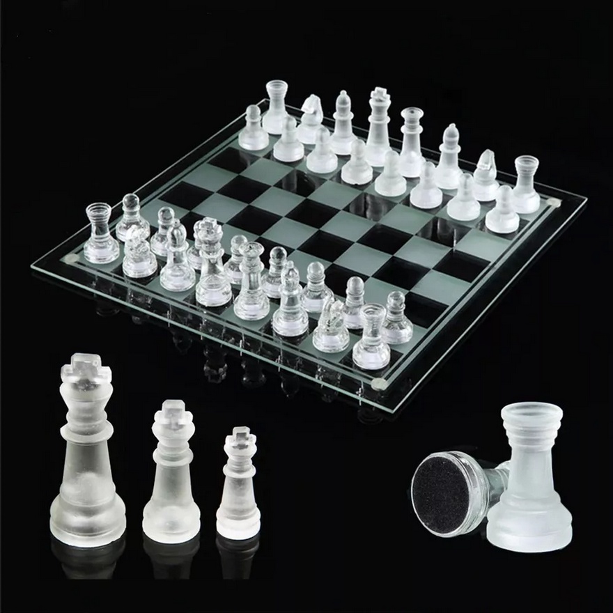 Jogo de Xadrez em Vidro 20x20cm Imporiente