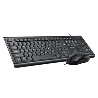 Kit Teclado e Mouse Com Fio USB Office Basico Simples para escritorio Pc notebook