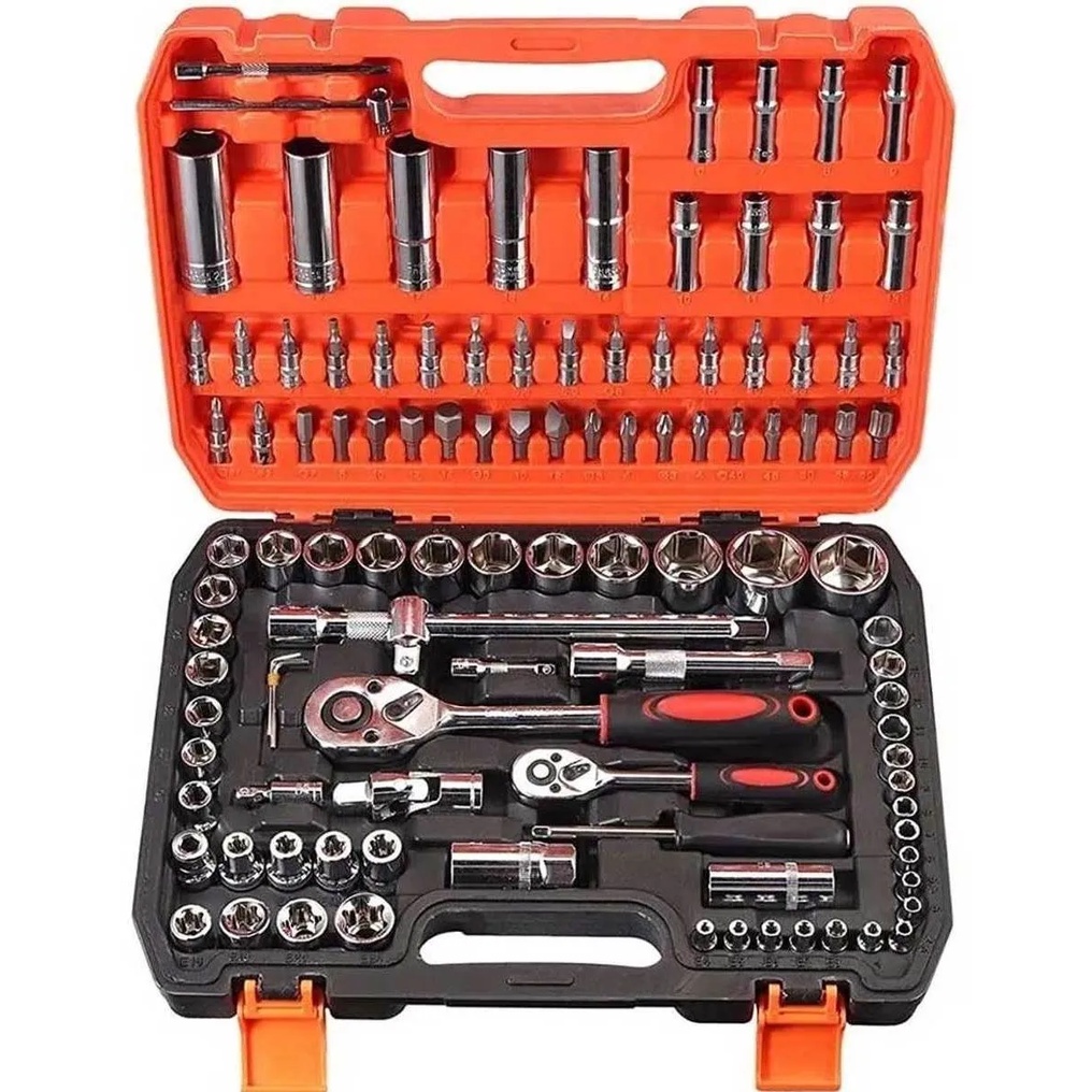 Jogo Caixa De Ferramentas Chave Soquete 108 Peças
