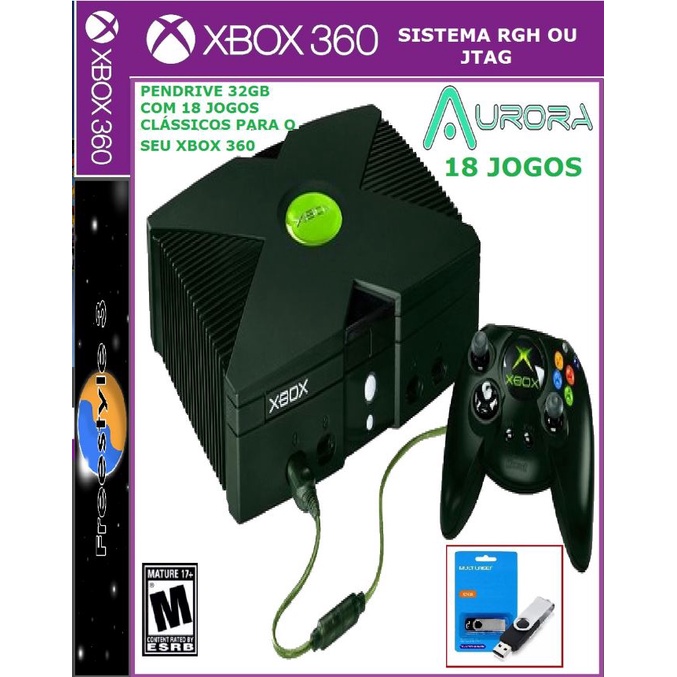 Xbox 360 rgh + 20 jogos + 1 controle em Promoção na Americanas