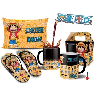 Caneca Mágica com Kit One Piece Luffy com Nome Personalizado