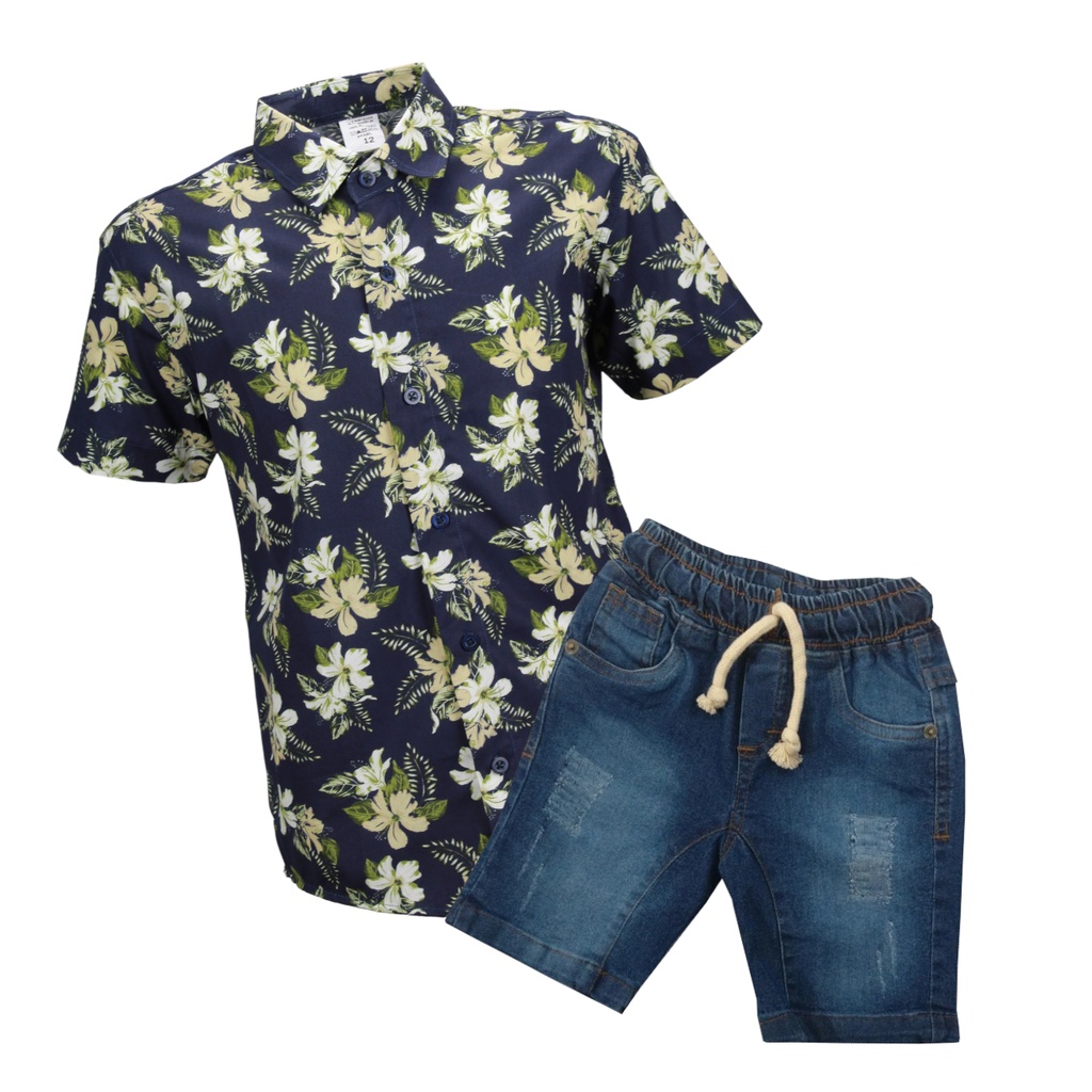 Short jeans e camisa best sale social masculino