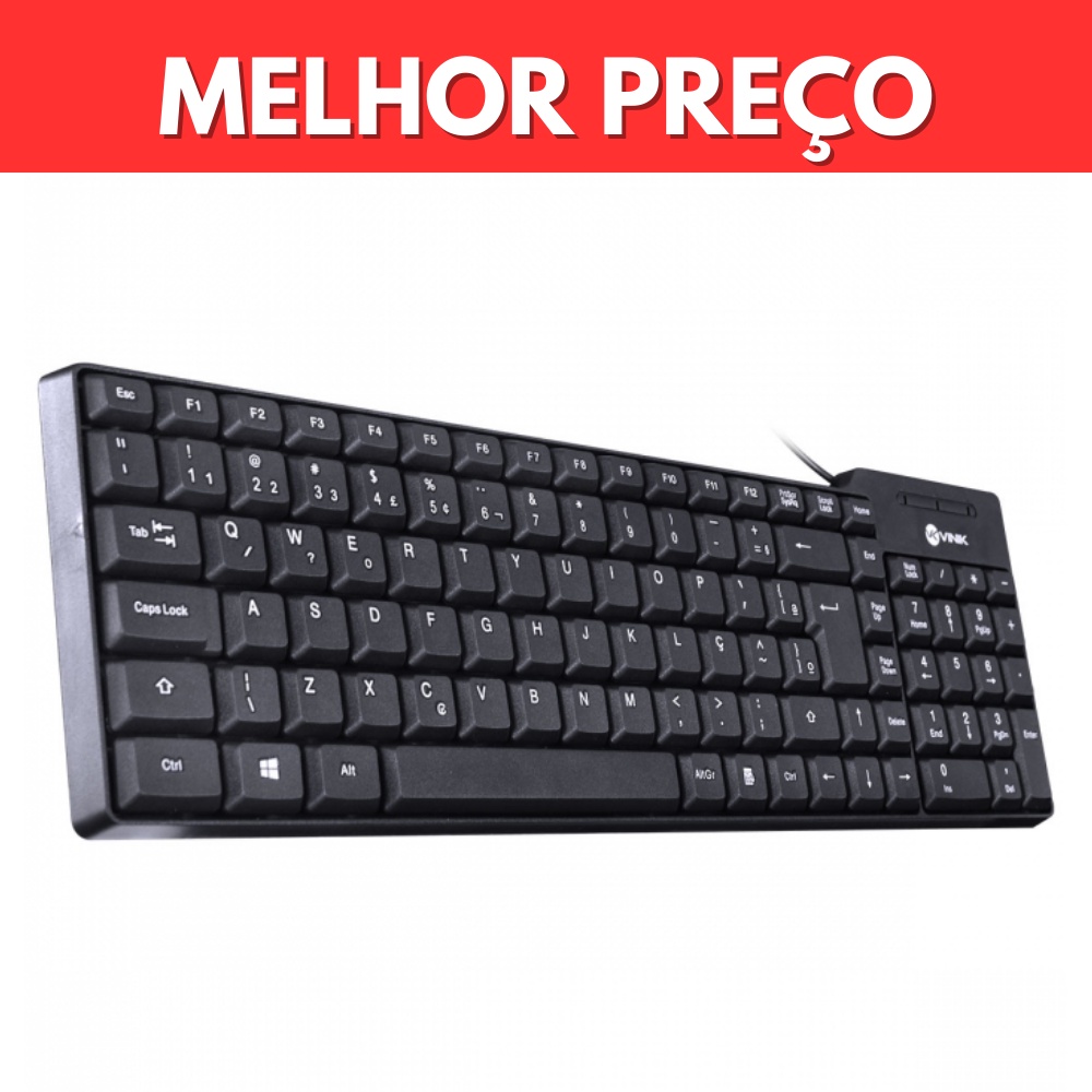 Teclado VINIK Compacto USB Dynamic ABNT2 1.8m Preto - DT150