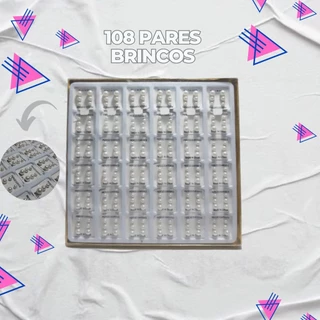 Kit 108 Pares Brincos Perolas Brancos