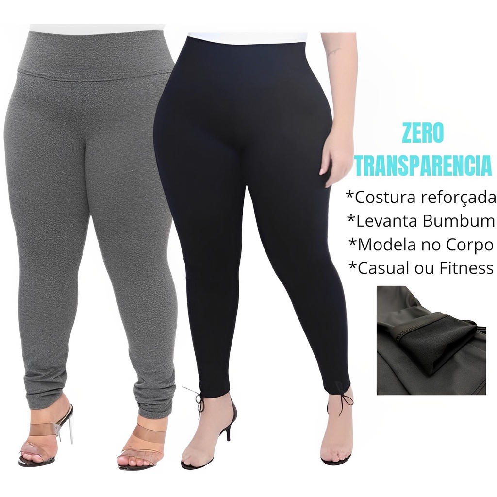 Calça Legging Plus Size Não Fica Transparente Modela Bumbum