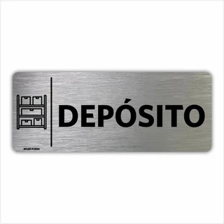 Placa Depósito - 8x20cm - Sinalização Indicação Setor Portas Estoque Prédio Condomínio Empresa Comércio Escritório Sala
