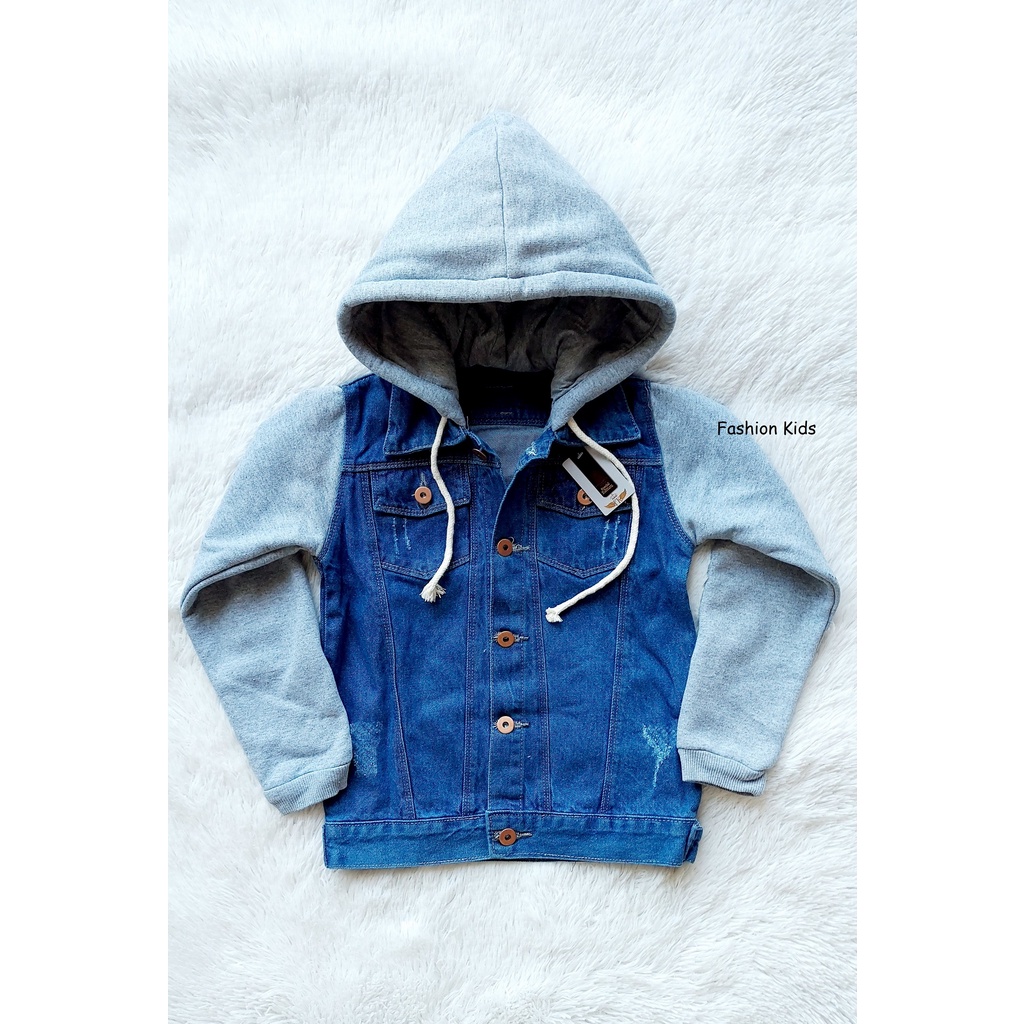 Jaqueta jeans best sale com moletom infantil