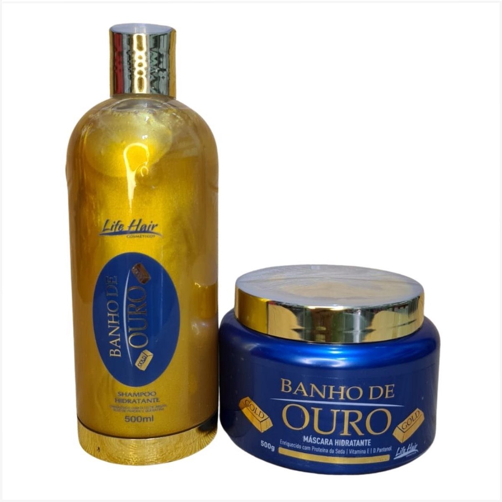 kit tratamento capilar banho de ouro reconstrução hidratação para todos ...