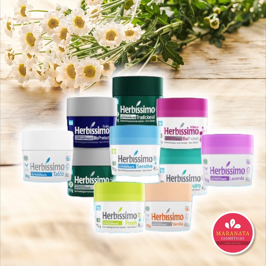 KIT - Desodorante Creme Herbíssimo 55g - Maranata Cosméticos.