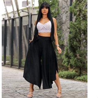 Calça Pantalona Viscolycra Moda Social Roupa Festa e Balada