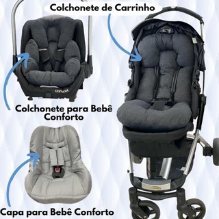 Kit Colchonetes Dupla Face + Capa Bebê Conforto 4 peças Para carrinho de bebê conforto garantido