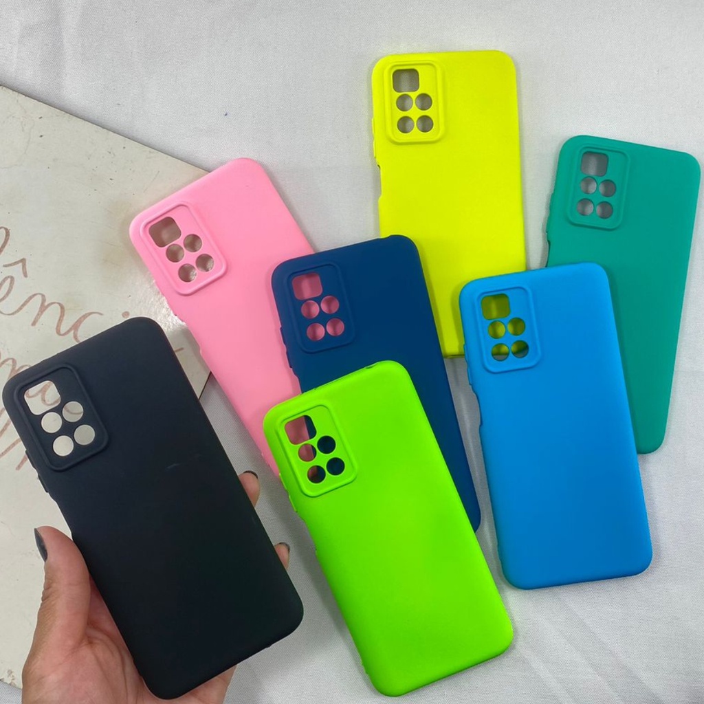 CoverKingz Custodia In Silicone Per Xiaomi Redmi 10 / Redmi 10 Prime - Morbida TPU Con Effetto Carbonio Nero
