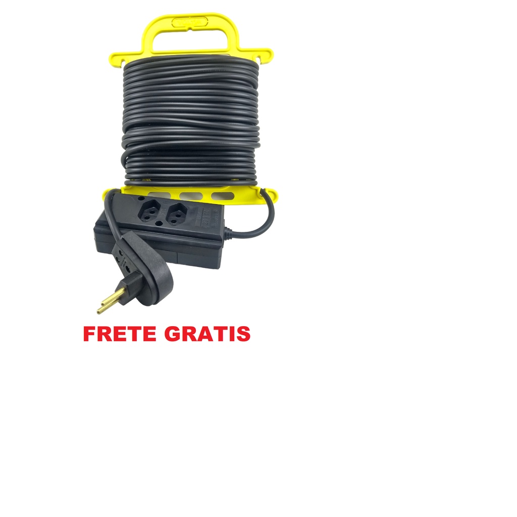 Extensão Elétrica 15 Metros cabo Pp 2x1mm Tomada Dupla