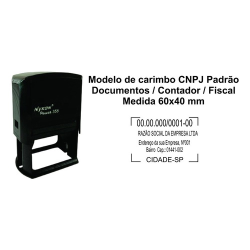 Kit de Carimbos Nykon Power 355 CNPJ + CSI-15 Assinatura (Empresa)