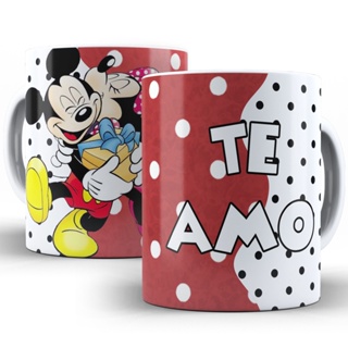 Caneca Mickey e Minnie Personalizada Porcelana 325 ml Dia dos Namorados