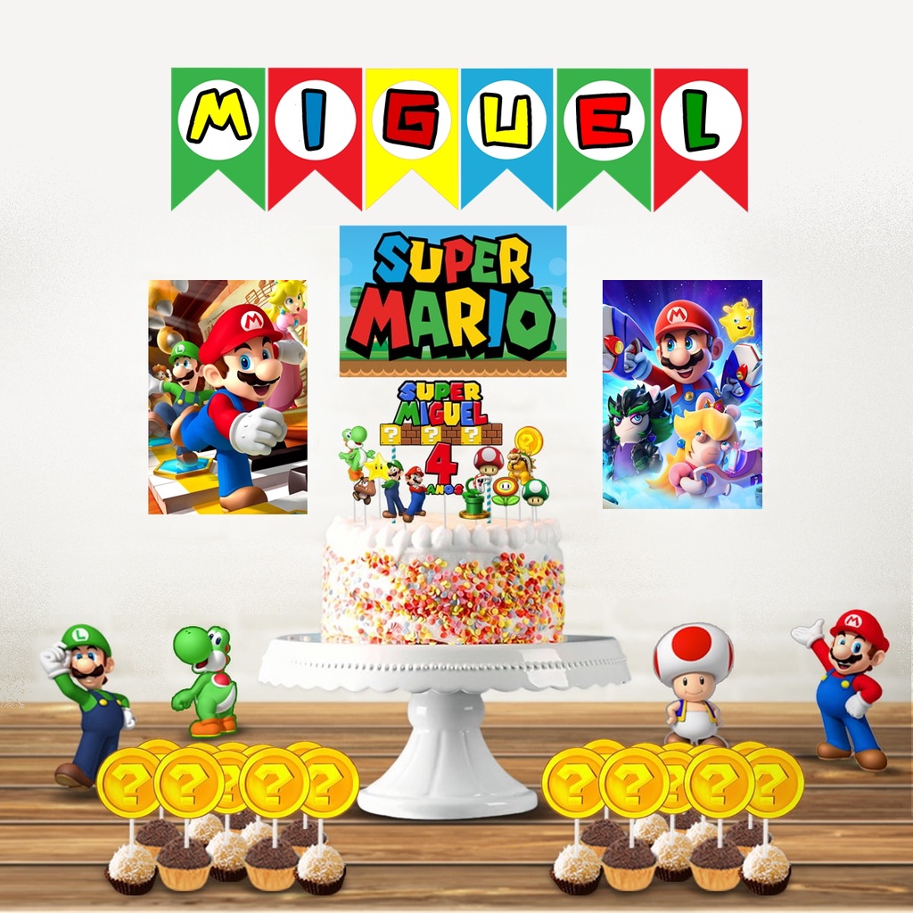 Kit Decoração Festa em Casa Tema Super Mário em Promoção na Shopee Brasil  2024