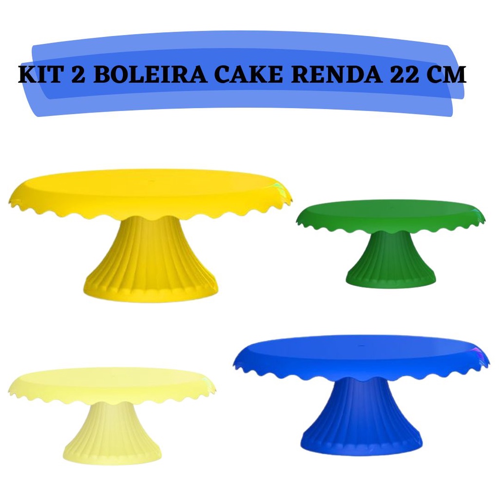 Kit 2 Boleira Cake Renda 22 Cm várias cores Shopee Brasil