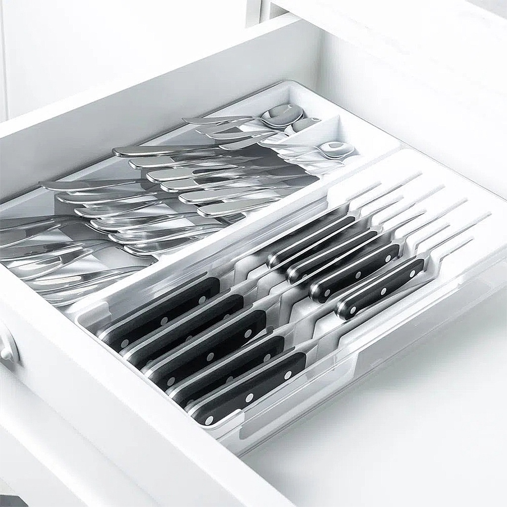 Organizador De Facas e Talheres Clear Gaveta Cozinha Casa