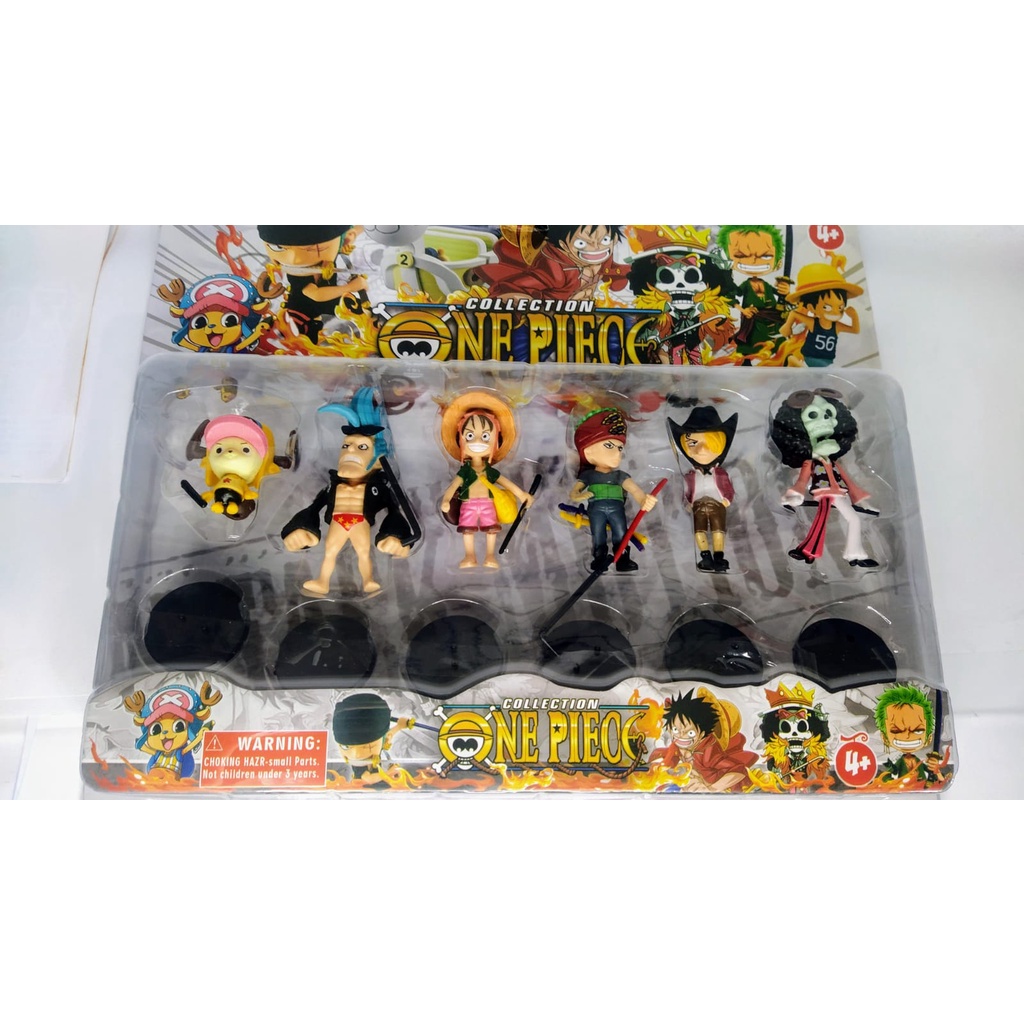 One Piece Collection Kit 6 Bonecos + acessórios e base
