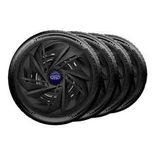 Jogo Kit 4 Calota Nitro Aro 13 Preto Fosco Ford Fiesta Ka