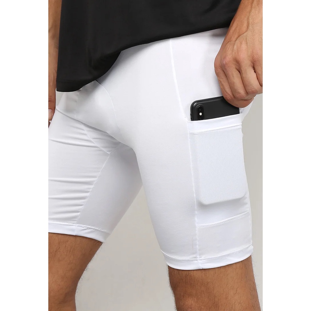 Bermuda Térmica Ciclismo Compressão Cueca Boxer com Bolso Bike Segunda Pele
