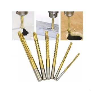 Kit jogo 6 Brocas Espiral Corte Lateral Madeira Metal P Furadeira