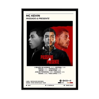 Quadro Decorativo MC Kevin Álbuns Passado e Presente Fênix Isolado no Quarto Com Moldura
