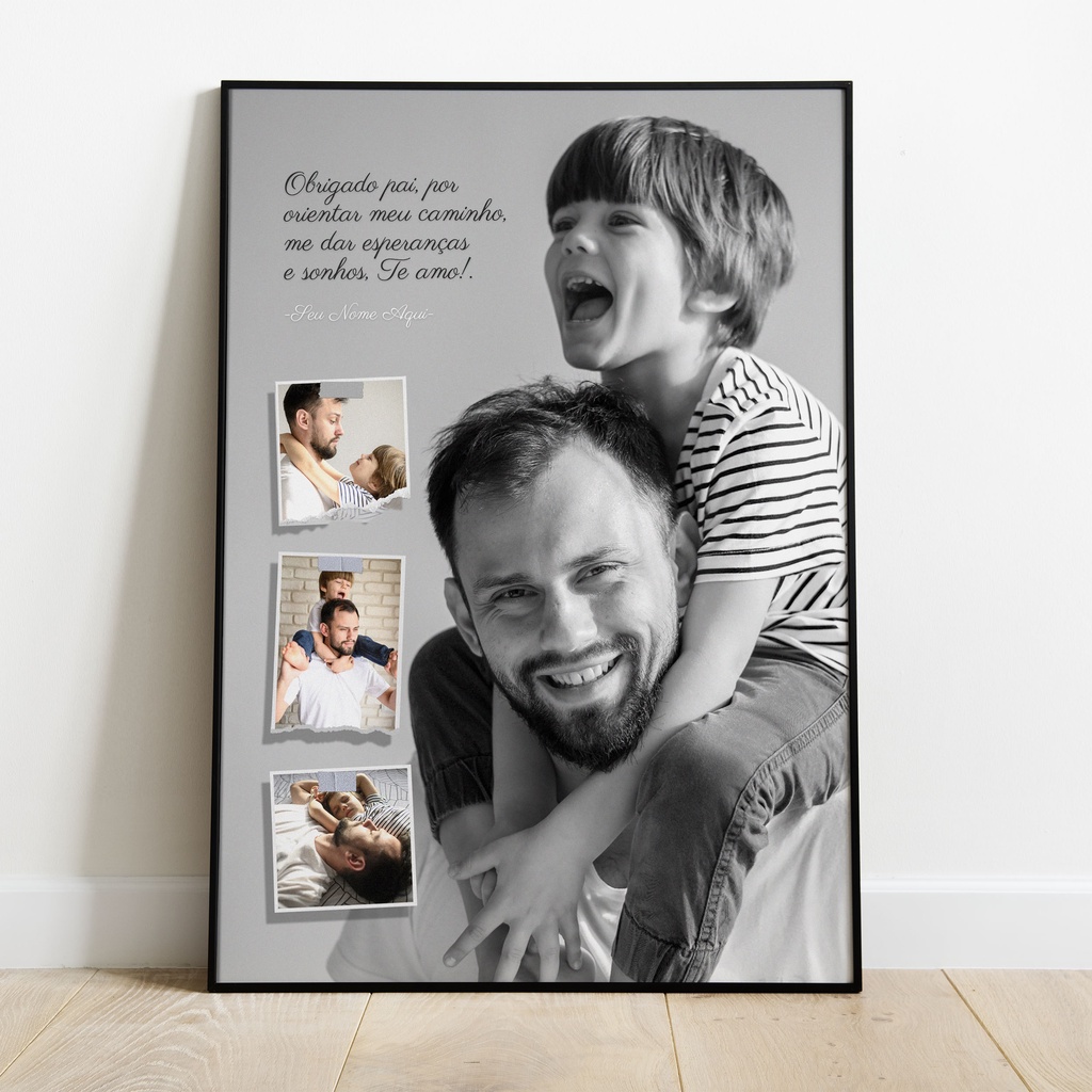 Quadro Personalizado Fotos Pai Tipo B – Lindo presente Pai – Crie do ...