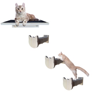 Combo 4 Peças Playground Para Gato Bichanos Pet Parque Diversão Arranhador de Parede - CAPACIDADE PESO 20KILOS