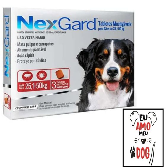 Mata Carrapatos Para Cachorros 25 a 50kg Com 3 Comprimidos | Shopee Brasil