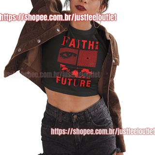 Camiseta Cropped Unissex Algodão Faith In The Future Louis
