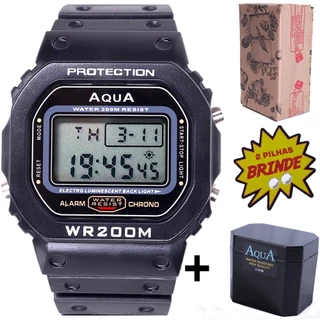 Aqua Original Relogio Masculino Digital Esportivo Modelo GP-519 WR200M + Caixinha Prova Dagua