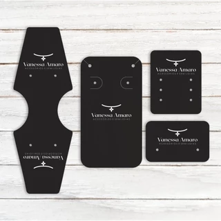 KIT TAGS ETIQUETAS PERSONALIZADAS ACESSORIOS PRETA