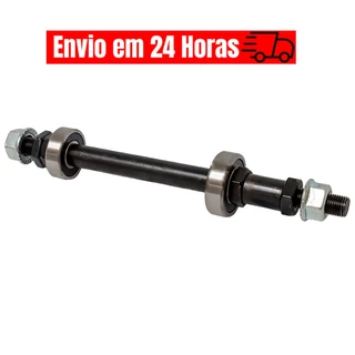 Eixo Traseiro Bike C/ Rolamentos Completo Para Cubo de Bicicleta Roletado
