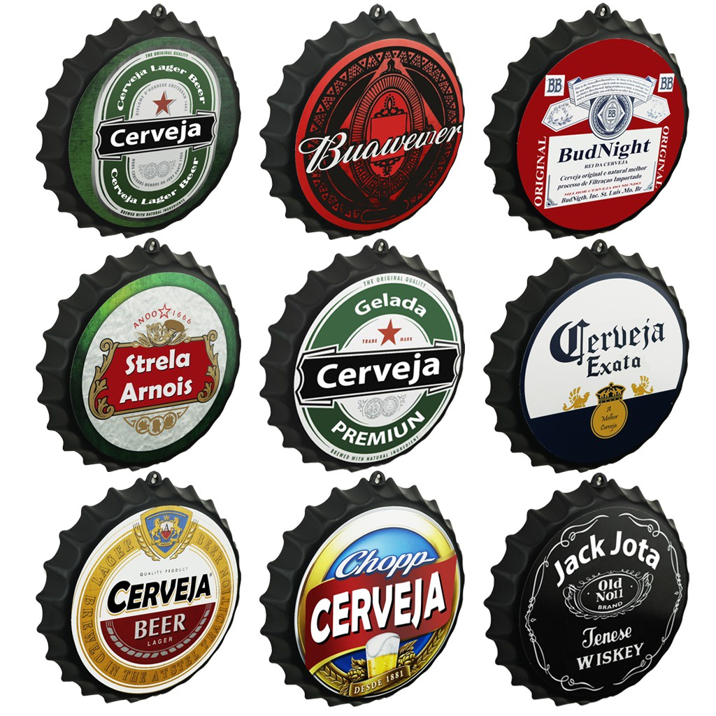 Tampa Decorativa Cerveja 27 Cm Area Gourmet Adega Churrasqueira Diversas Áreas