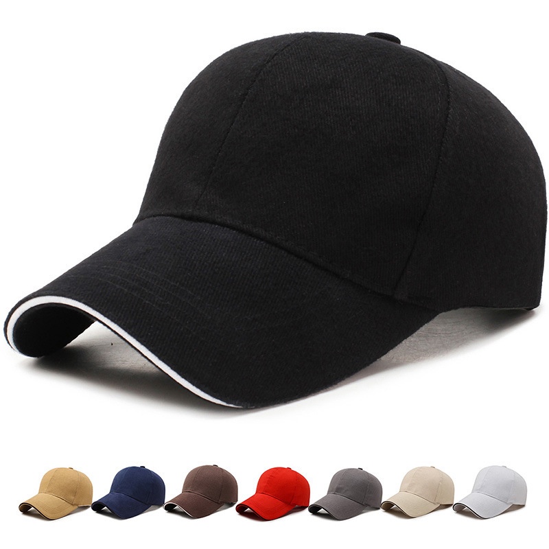 Boné Preto Branco Básico Liso Simples Aba Curva | Shopee Brasil