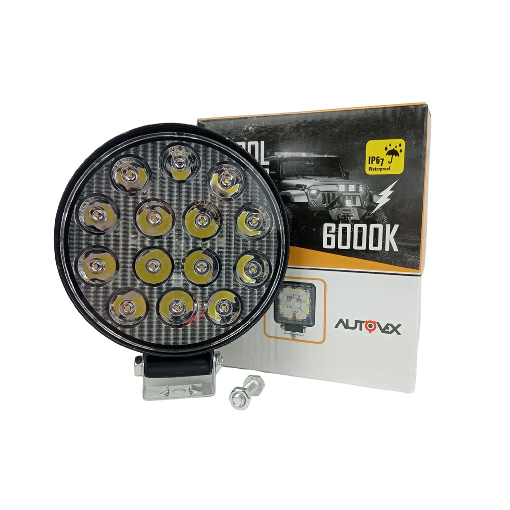 Farol Milha Auxiliar 12v/24v 42 Watts 14 Led 6000k Off-Road Jeep