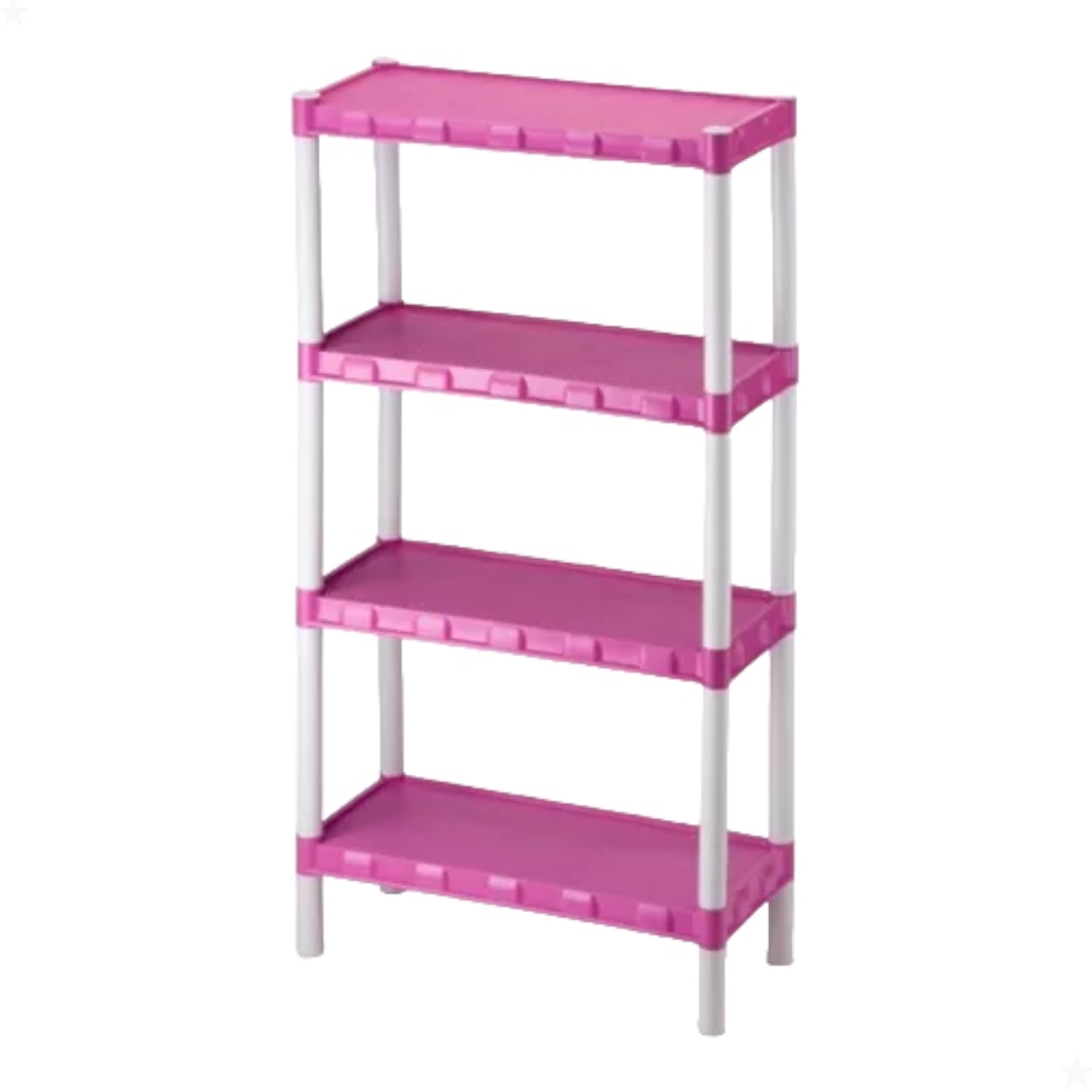 Estante Modular Organizadora Plástico 4 Prateleiras Rosa
