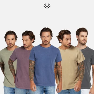 Camiseta Estonada Masculina 100% Algodão Lisa Keepmaster