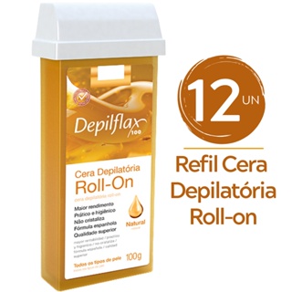 Kit 12 Ceras Depilatoria Depilflax Roll-on Depilflax 100gr
