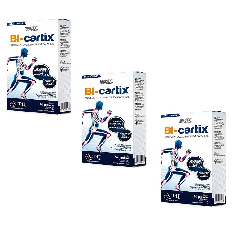 3 CAIXAS DE COLÁGENO TIPO I E TIPO II NÃO HIDROLISADO BI-CARTIX TOTAL ...