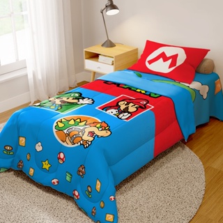 Jogo de Cama Solteiro Microfibra Mario Bros